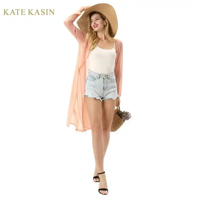 Kate Kasin Women Lightweight Sheer Long Kimono Cardigan Semi Kate Kasin Women Lightweight Sheer Long Kimono Cardigan Semi