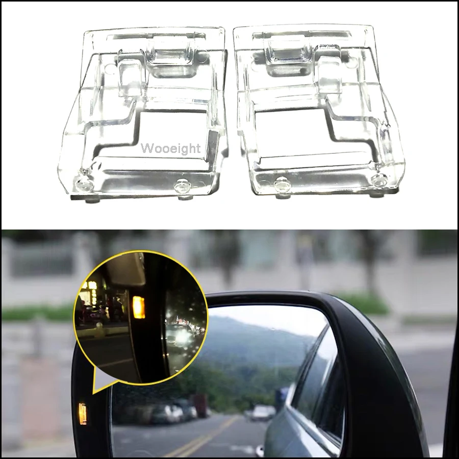 Wooeight 2x Clear Car Side Mirrors Assistant Turn Signal Light