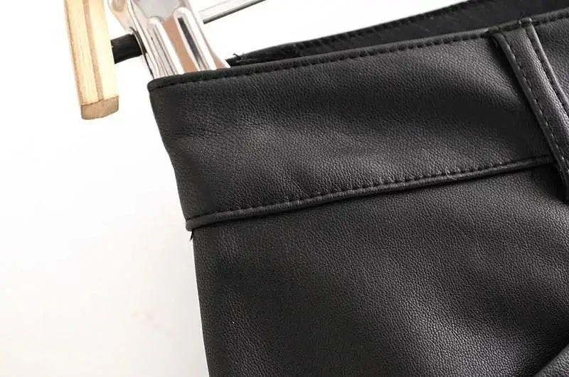 Женские брюки из искусственной кожи, Модные свободные брюки из искусственной кожи, элегантные брюки на молнии и пуговицах