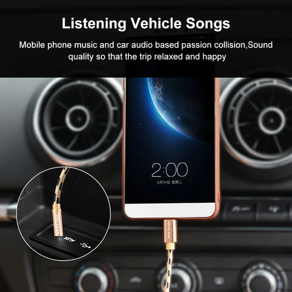 Кабель VOXLINK USB Type C на 3 5 мм для автомобиля AUX кабель адаптер наушников и колонок Nexus
