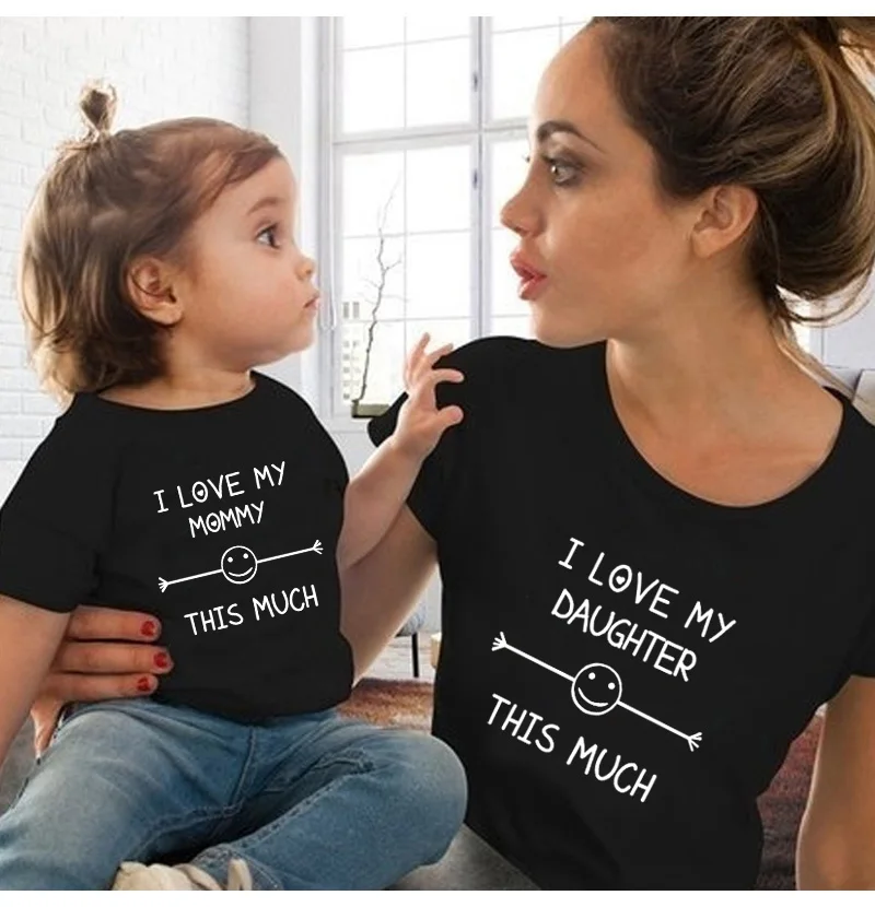 1 шт. футболка с надписью I Love My Mommy/дочь|Сочетающаяся одежда для семьи| |