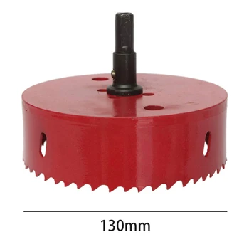 

M42 HSS 130mm Bi-Metal Wood Hole Saws Bit For Woodworking Diy Wood Cutter Drill Bit Red Hole Saw Drill Bit Cutter Steel