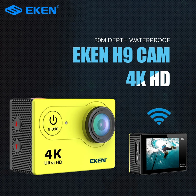Eken-Cámara de acción original H9R/H9 Ultra HD, 4K, a prueba de agua hasta 30m, pantalla de 2 pulgadas, 1080P, deportiva, Go Extreme Pro, novedad