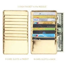 Супер тонкий качественный PU кожаный 18 слотов для карт визитница s длинный кошелек держатель для кредитных карт ID модный мужской и женский мини-кошелек