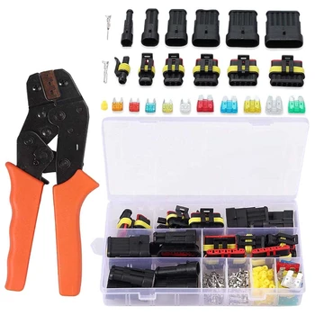 

15 Sets 1-6 Pin Car Motorcycle Waterproof Electrical Wire Connector Automotive Terminals Kit Male Female Plug Blade Fuses