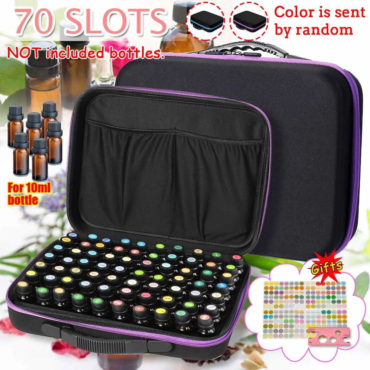 

70 Bottles Essential Oil Case Storage Bag 15ML Portable Travel Perfume Box Essential Oil Bottle Organizer Bag Collecting Case