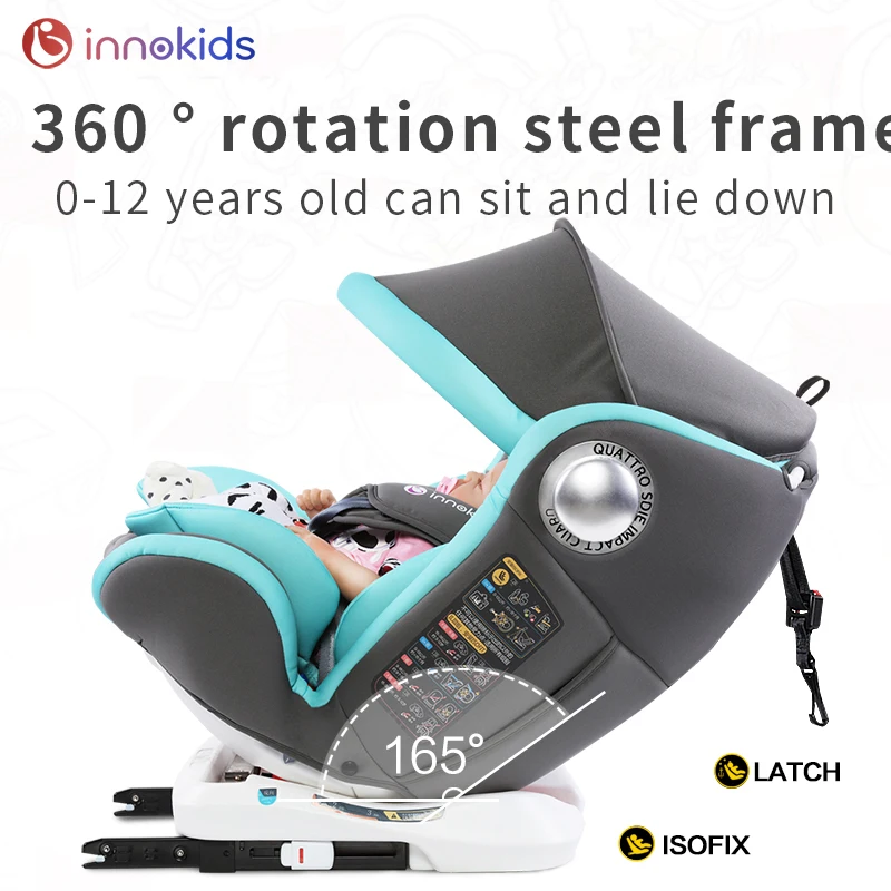 ECE R44/04 стандартное детское автомобильное кресло 360 градусов вращающийся детский безопасный ISOFIX Соединитель с защелкой От 0 до 12 лет/0-36 кг
