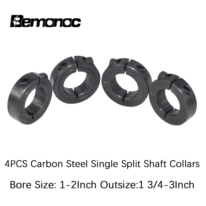 

Bemonoc 4Pcs Carbon Steel Single Split Shaft Collars Bore 1 1/2 3/4 2 inch Out Diameter 1-3/4 1-1/8 1-1/2 3 Opening Shaft Collar