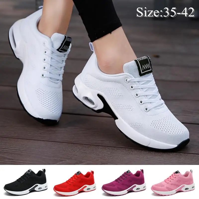 Fashion Women Sneakers Running Shoes Tennis Outdoor Air Cushion Knit Trainer Breathable Gym Shoes
