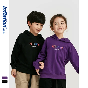 

INFLATION 2020 Spring New Kids Hoodies Printing Boys & Girls Hooded Black Color Adults Hoodies Streetwear Kids Clothing SW9635