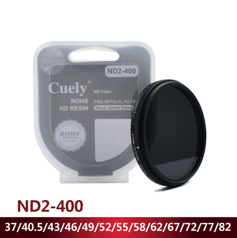 ND2-400 фильтр объектива 40 5 мм УФ-фильтр 49 52 55 58 62 67 72 77 82 Переменная фейдера ND