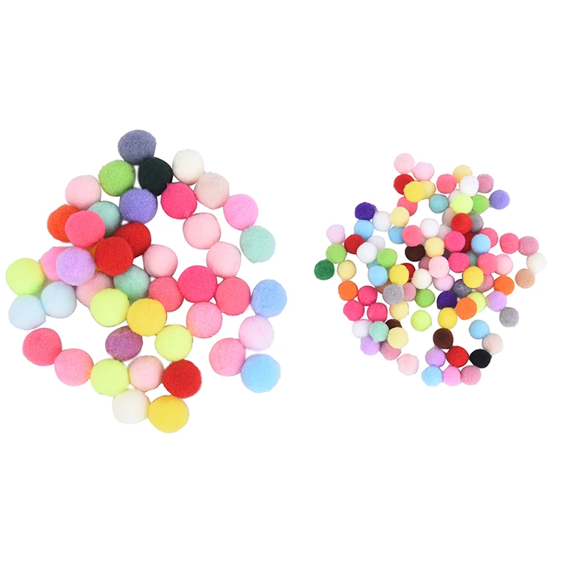 

100Pcs/lot 10/20mm DIY Soft Pompoms Balls Kids Toys Wedding Decoration Round Felt Balls Pom Poms Craft Sewing Accessories