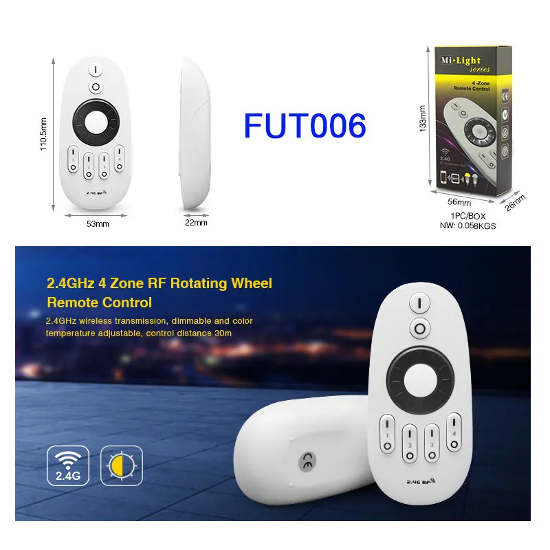 MiBOXER 220V PL2 40W светодиодный панельный светильник с цветовой температурой 2,4G CCT умный пульт дистанционного управления B2/T2/FUT091/FUT006/FUT007 - Цвет: FUT006