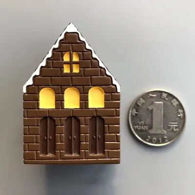 3d stereo mini view house building simulation european fridge magnet Furnishing artical decoration DIY accessory resion - Цвет: Светло-серый