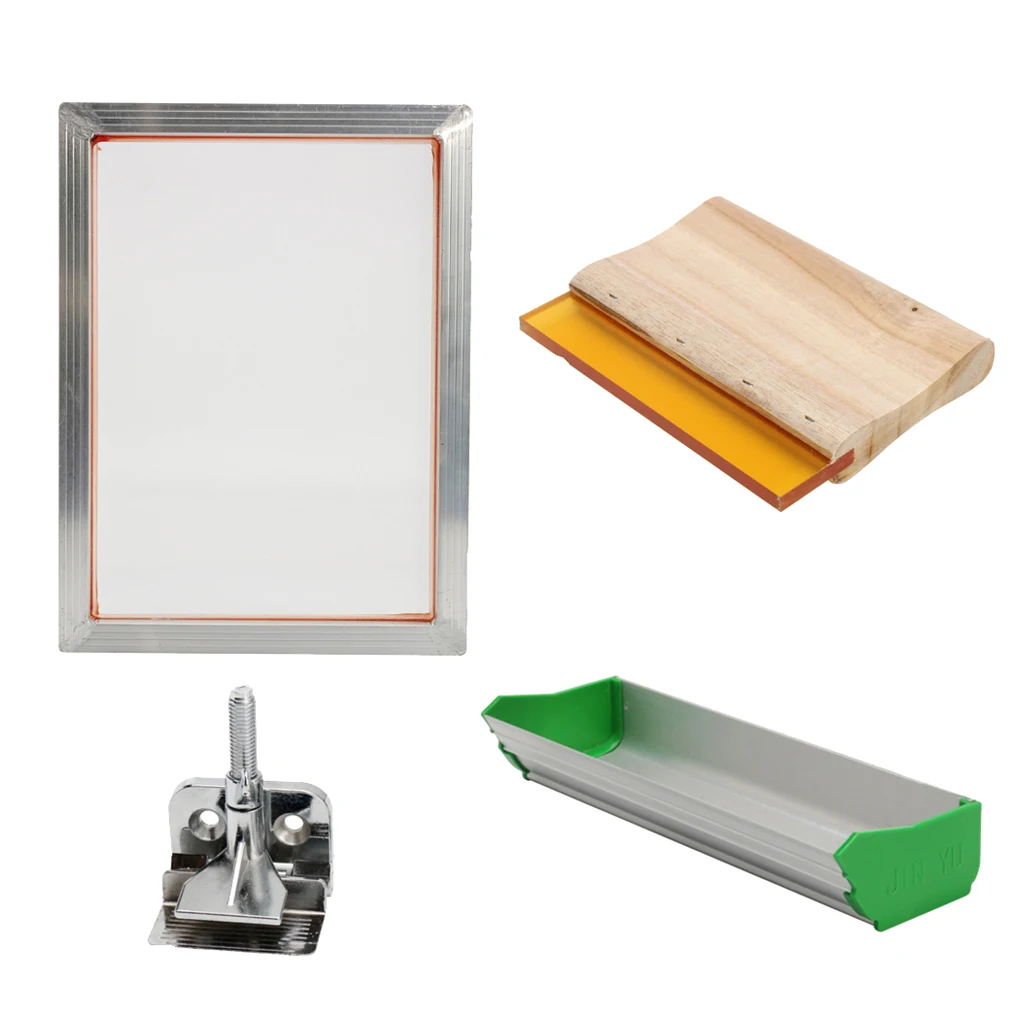 Silk Screen Printing Frames Set, with Squeegee, Clamp for T-Shirt DIY Print