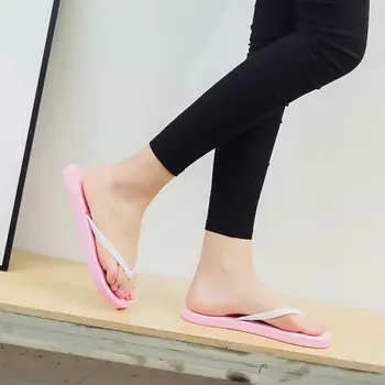 

Women Flip Flops 36-39 Size Beach Flat Slippers 2020 Summer Fashion Heart Print Female Lovely Sweet Shoes