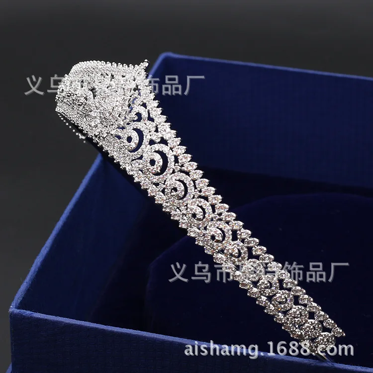 

Classical Patterns Delicacy Zircon Micro Pave Diamond in the Debris Medium Princess Style Crown Bride Headdress Wedding Dress Ac