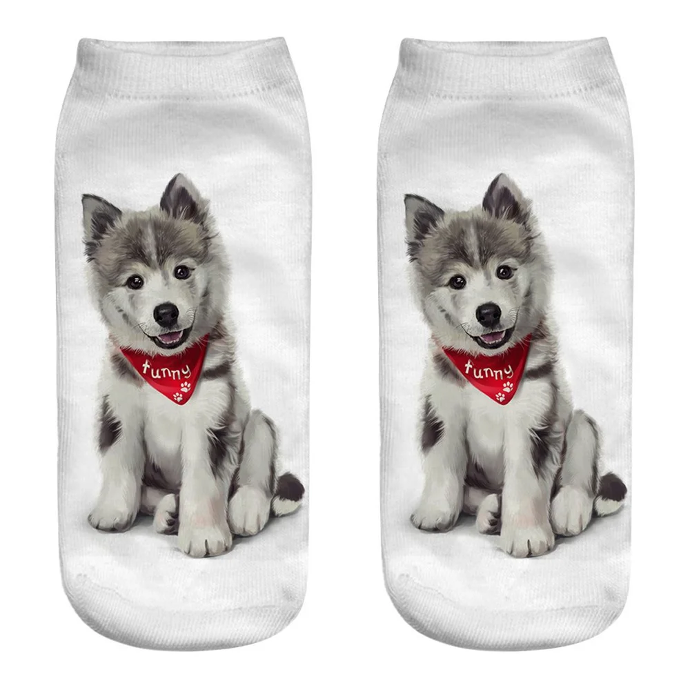 Neue frauen Glücklich Lustig 3D Druck Nette Cartoon Verspielt Hund Kurze Knöchel Socken Welpen Sokken Weihnachten Geschenk Dropshipping – Detail 13