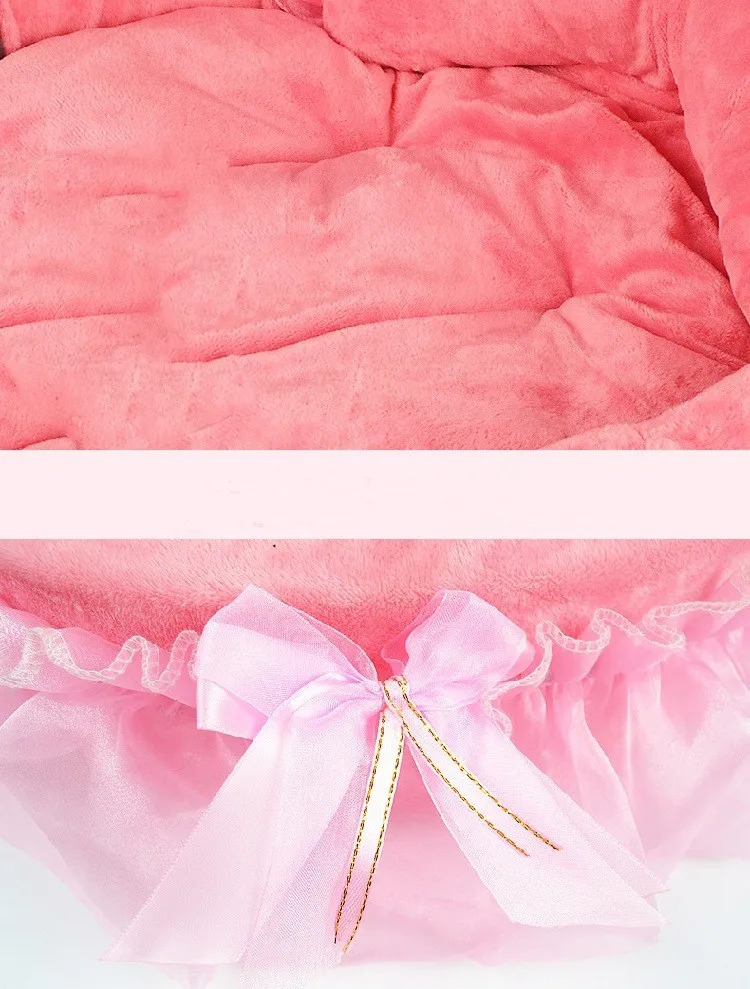 Розовый собачий питомник для кошек Овальный коврик для собак Съемный и моющийся питомник для маленьких и средних питомцев