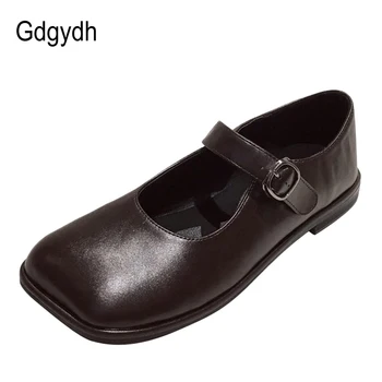 

Gdgydh Spring Sen Small Leather Shoes female Retro Mary Jane Shoes Buckle Flat Big Head Doll Single Shoes Lolita High Quality