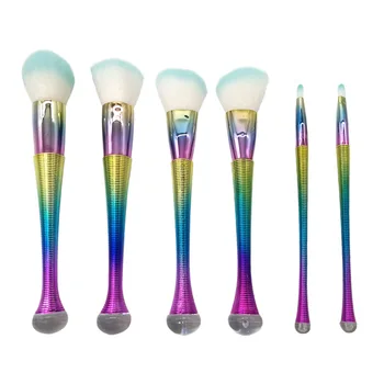

6 Fishtail Makeup Brushes Blush Foundation Lip Brush Eyebrow Brush Nasal Shadow Brush Professional Professional Portable Set