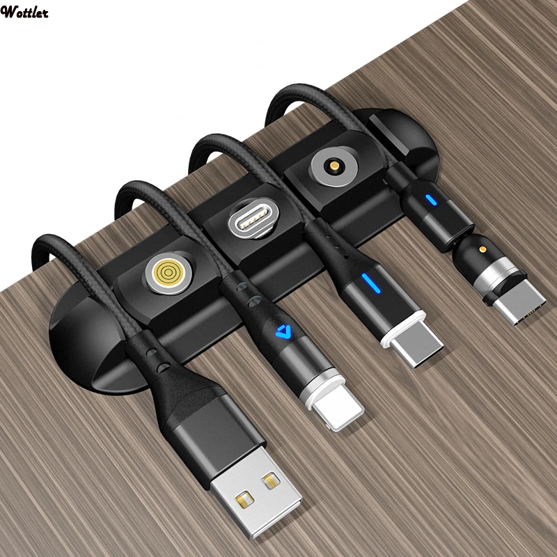 New 3 In 1 Magnetic Cable Plugs Case For Micro USB Type C Portable Storage Box Magnet Plug Case Connector Head Tips Container afbeelding