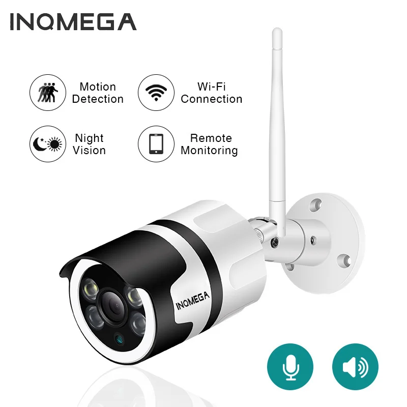 INQMEGA H.265 1080P wifi IP камера AI распознавание человека двухстороннее аудио Открытый P2P полноцветное ночное видение P2P 2.0MP беспроводной проводной