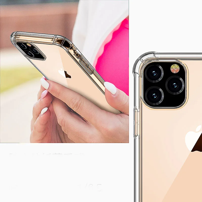 For Iphone 11 MAX Transparent Phone Case For iPhone 8 7 6 6s Plus XI  XS MAX 2019 Cover