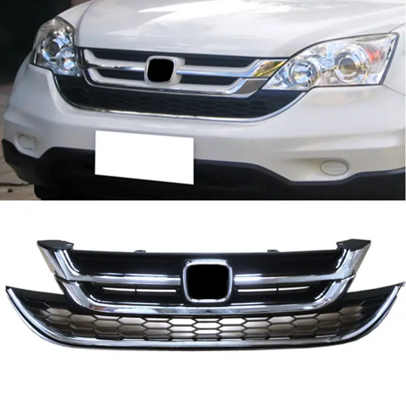 

ABS Black Chrome Grill Front grill + bumper grille for Honda CRV CR-V 2010 2011