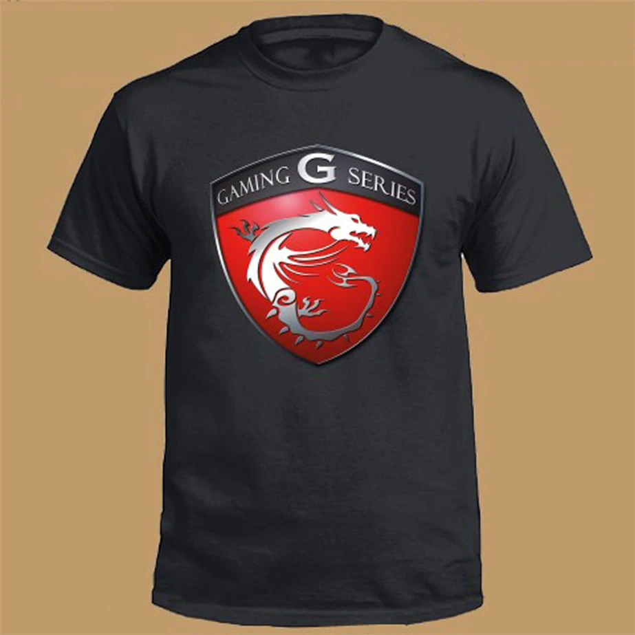 New Gaming Series Msi Shield Logo Men'S Black T-Shirt Size S To 3Xl Superior Quality Tee Shirt |
