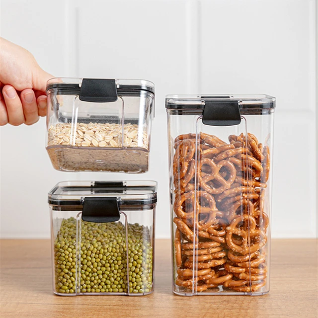 Food Storage Container with Airtight Lid Kitchen Vegetable Storage Tins Kitchen  Canisters for Home Countertop - AliExpress