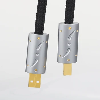 

2020 Viborg UC01 HI-End Silver Plated OFC USB Audio Cable Audiophile USB AB A-B DAC Gold plating DAC Decoder Printer Data cable