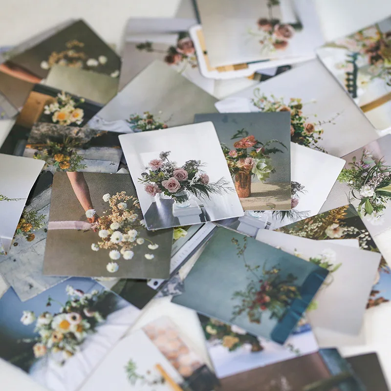 Mohamm-pegatinas en caja de estilo de vida para chica, pegatinas escamas de decoración de flores, libro de paisaje Ins, regalo escolar, 45 Uds.