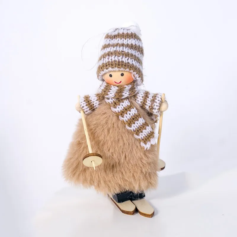 Лыжная девочка куклы навесные украшения для дома милая плюшевая шерстяная Кукла рождественские украшения для рождественской елки украшения