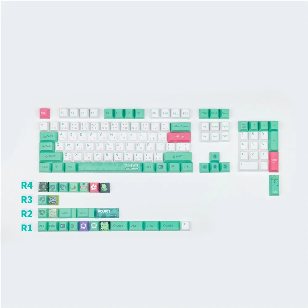 Teclas Conjunto Sapo Tema Pbt Keycaps para mx Switch Teclado Mecânico Cereja Perfil Lados Tintura Subbed Chave Tampão 1.75u 2u Deslocamento 131