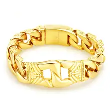 Тяжелая массивная нержавеющая сталь золотой цвет наручники браслеты для мужчин Американский кулак Шарм Бесконечность рука цепь браслет