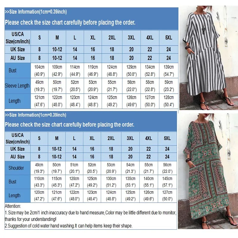 Летнее платье макси, женское Полосатое летнее платье, ZANZEA, богемное, рукав 3/4, мешковатое платье, женское платье с круглым вырезом, лоскутное платье размера плюс