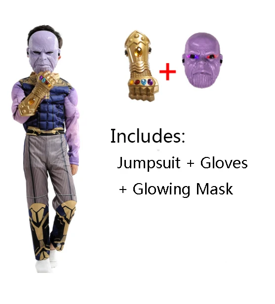 Jump Mask Gloves Новинка; карнавальный костюм Пурима мускула Таноса для мальчиков; костюм Мстителей; Звездные войны; комиксы; сценическое шоу; маскарадный костюм на Хэллоуин; нарядное платье - Цвет: Jump Mask Gloves