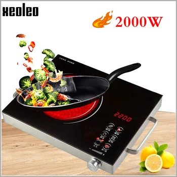 Price XEOLEO Electric Ceramic Cooker Radiation-free Induction Cooker Household Cooking Stove Suitfor Any Pot Touch Screen Panel 2000W