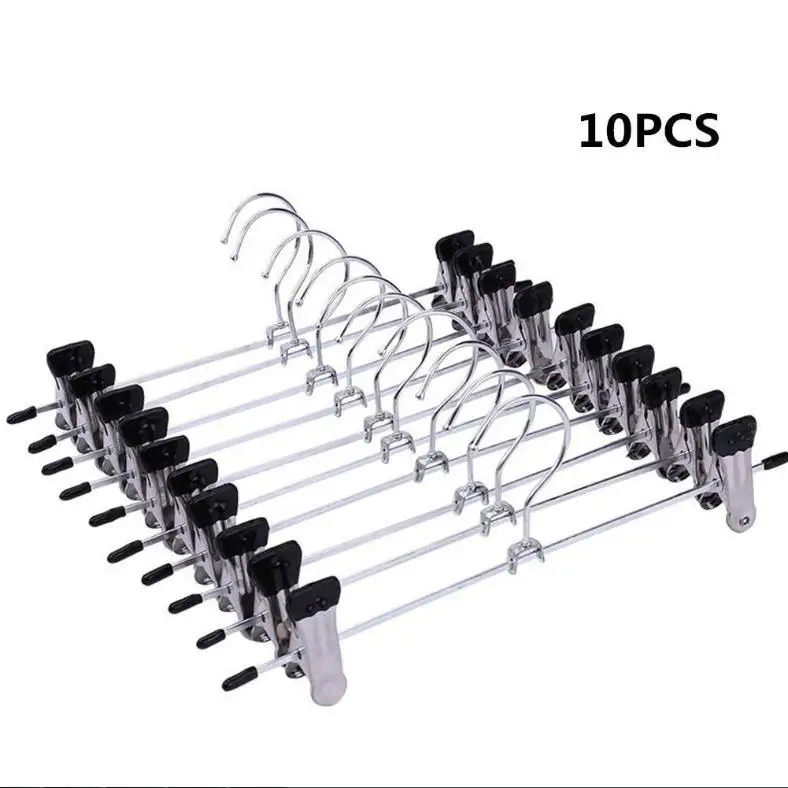 10 pcs 10 шт. для хранения дома или организации металлические клип вешалки одежда костяные брюки юбка платье крючок вешалка - Цвет: 10 pcs