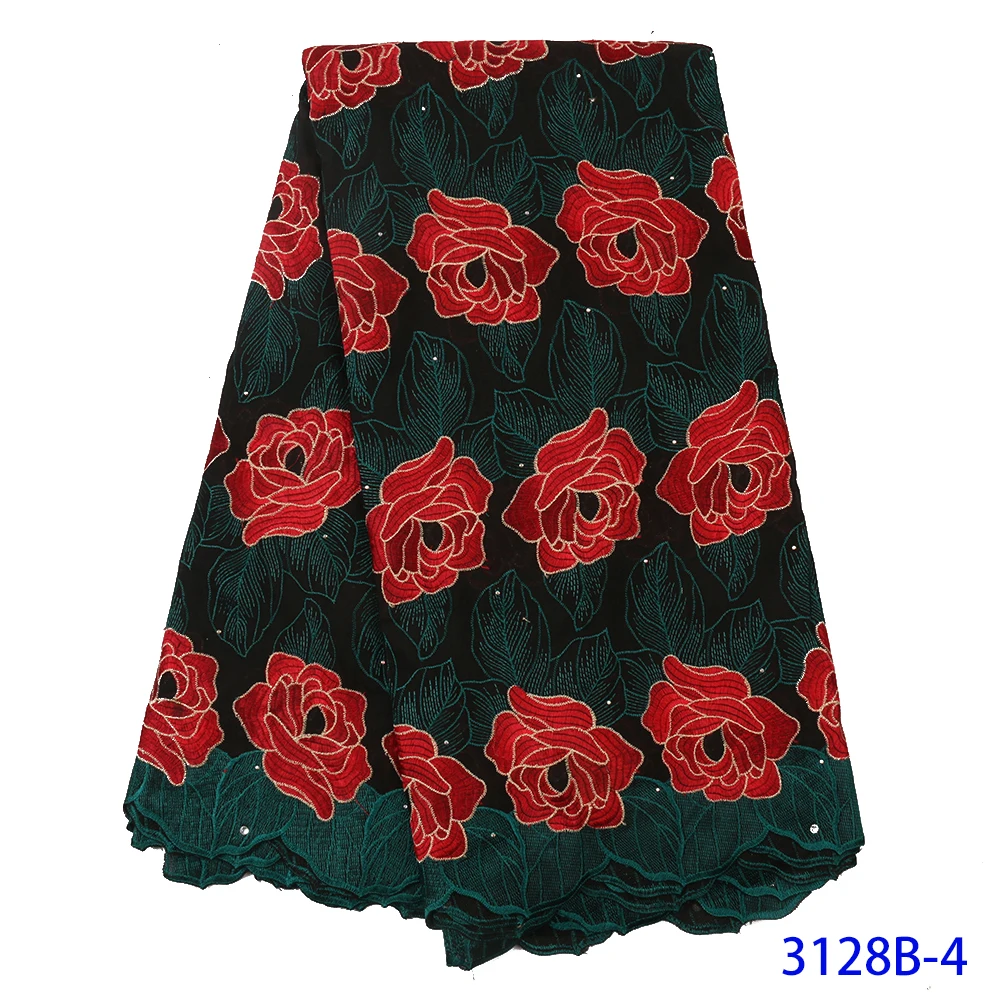 

Latest Design African Swiss Voile Lace Fabric In Switzerland Nigerian Laces High Quality Swiss Voile Laces QF3128B-4