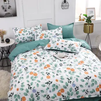 

Chinese Style Green Bedding Set,Plant Flower Pattern Duvet Cover 200x230 Pillowcase 3Pcs,175x220 Quilt Cover,King Blanket Cover