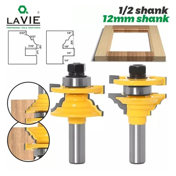 

2pcs 12mm 1/2" Shank Woodwork Door Round Corner Rail & Stile Router Bit Tenon Milling Cutter for Wood Woodworking Tools