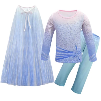 

2020 Girls Clothing Sets Children Fashion Anna 2 Active Outfit Kids Jackets Zipper Coat And Pant Set Kids Cosplay Snow Clothing