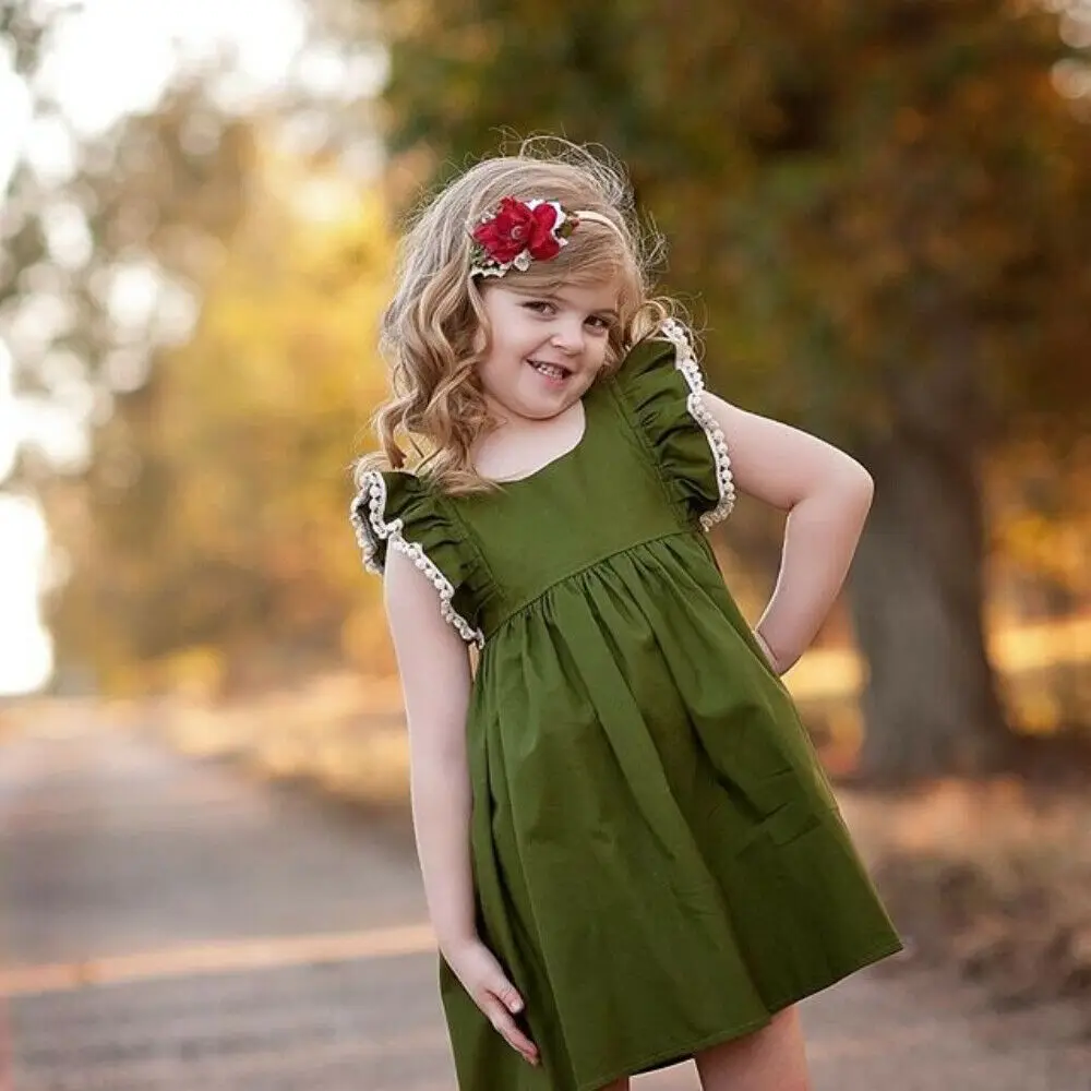Emmababy Brand New Newborn Toddler Infant Baby Girls Summer Dress Casual Princess Party Tutu Solid Dress