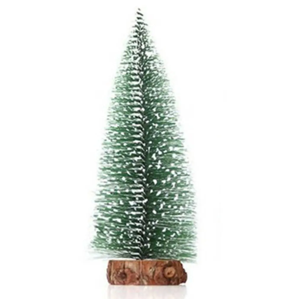 1pcs mini Christmas tree pine needle flocking stained white cedar desktop ornaments DIY shooting props scene decoration | Игрушки и