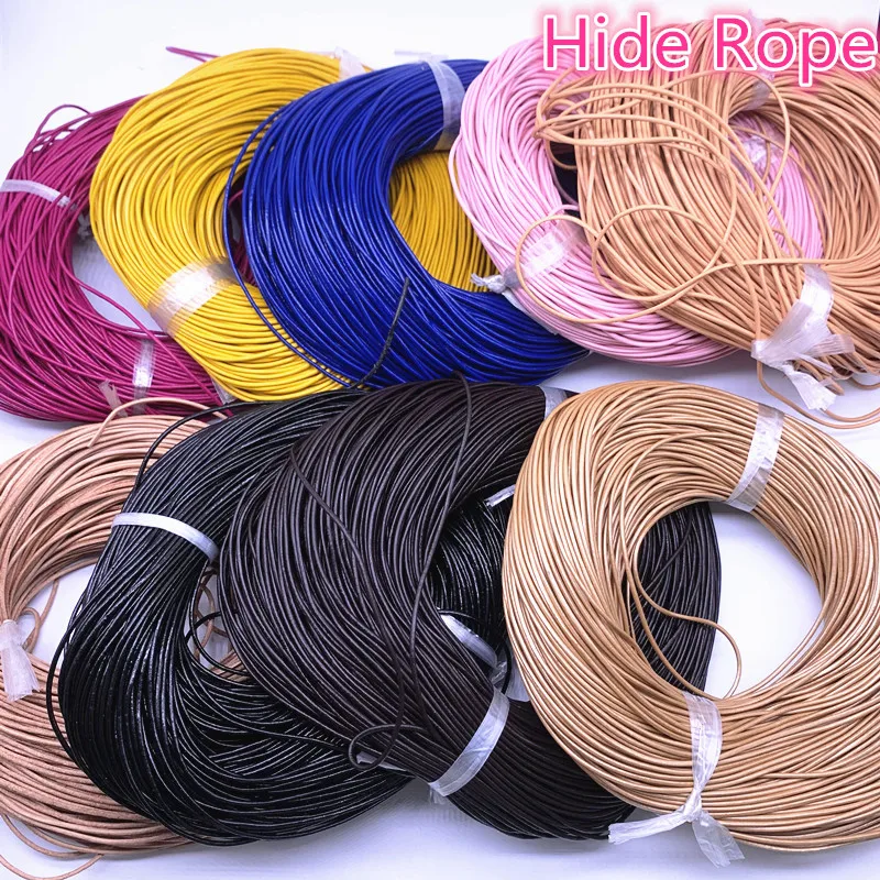 5yards 1.5mm Genuine Cow Leather Round Cord String Necklace Rope For Jewelry Making DIY Bracelet Retro Crafts Findings | Дом и сад