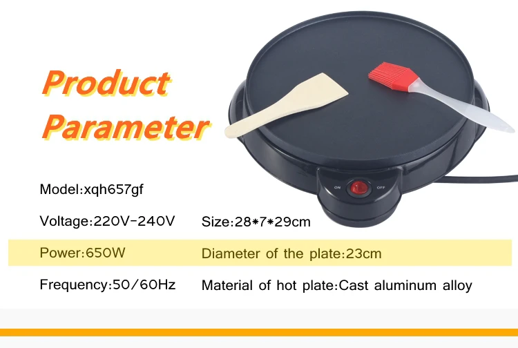 Description Picture 4 of itemJIQI electric pancake maker Crepe Maker Baking Pan Kitchen tools spring roll machine egg roll machine cake maker EU US adapter