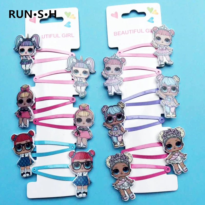 

6Pcs/Set Baby Girl LOL Headbands Toddler Bt21-bts Bows Kids LOL Hair Accessories Lol Hairpins Cartoon Mermaid Horse Hair Clip