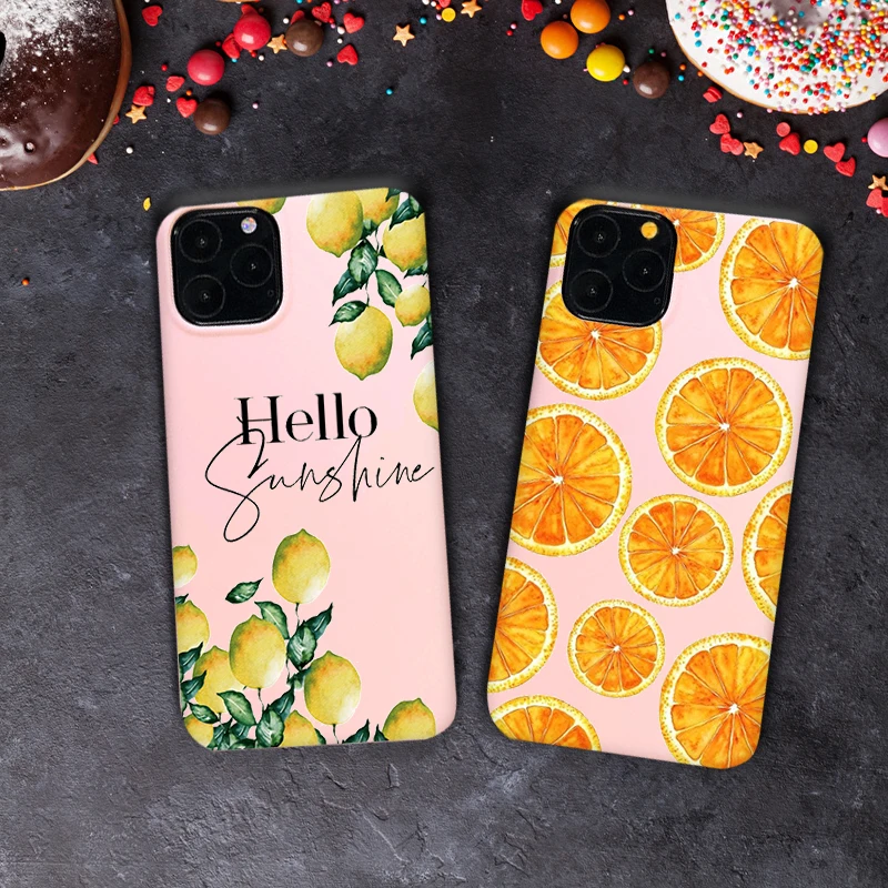

The fruit series lemon is suitable for IPhone 11 Pro XS X 6s 6 7 8 Plu s soft TPU pink phone case